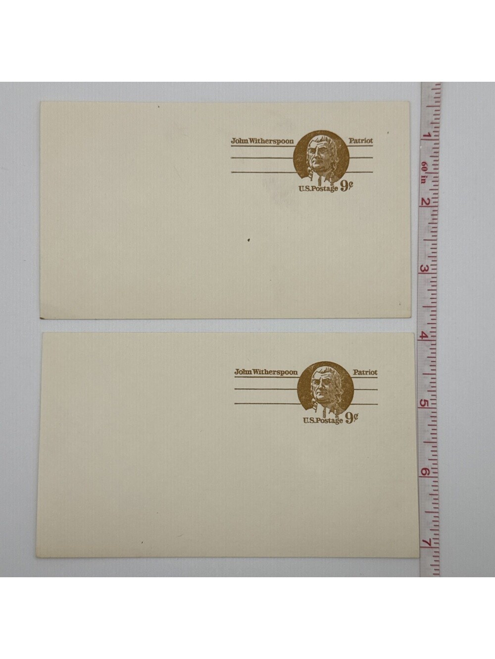 Lot Of 2 Vintage John Witherspoon Patriot - US Postage .09 - Unused Postcards